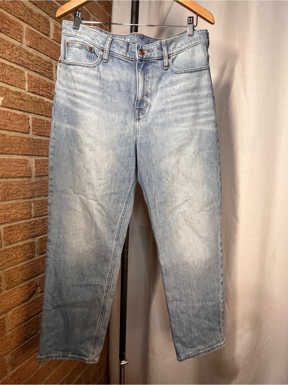 J.Crew Classic Straight Jeans Women’s 31 Light Wash High Rise Stretch Denim